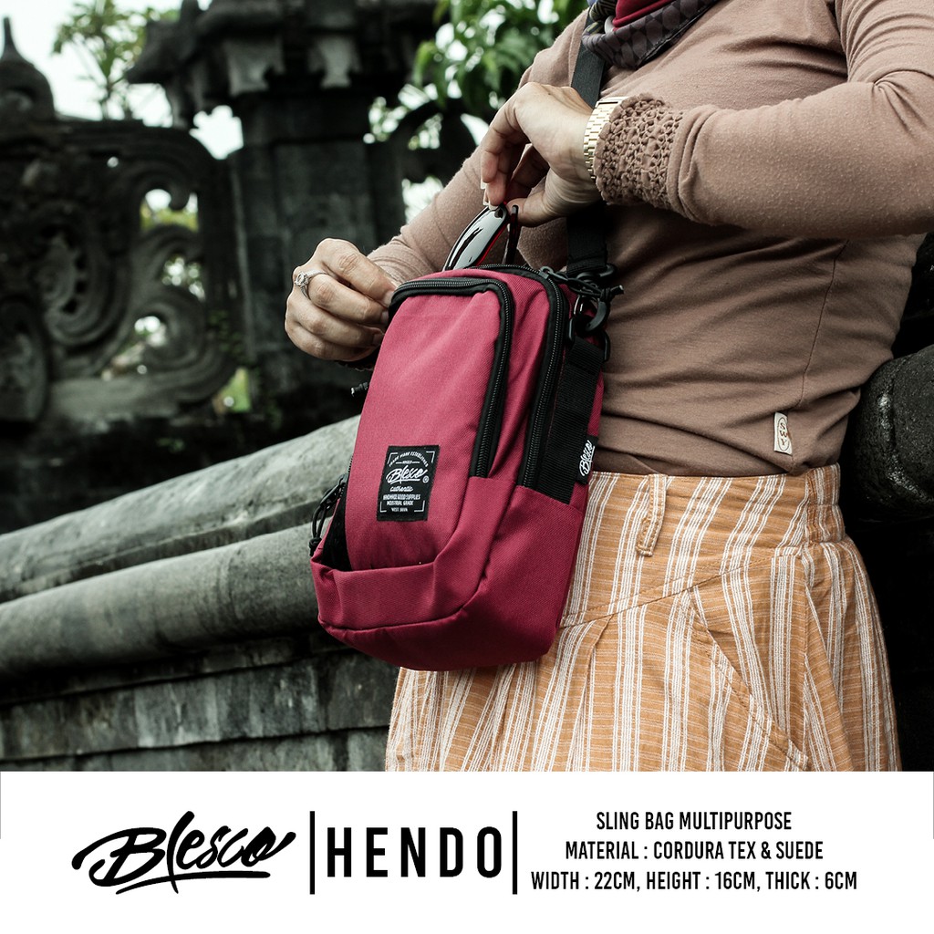 Tas Selempang Mini Wanita Simple Trendi Maroon Blesco Hendo