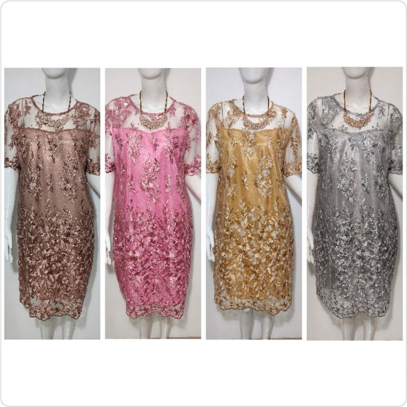 dress tile bigsize jumbosize 3L, 4L, 5L / Party dress jumbosize tile mutiara /dress natal jumbosize