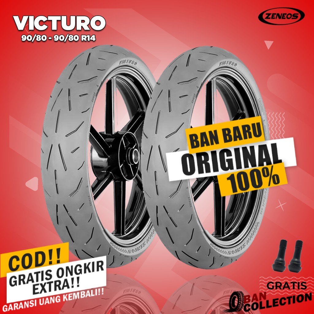 Paket Ban Motor Matic RACING COMPOUND // ZENEOS VICTURO 90/80 - 90/80 Ring 14 Tubeless ban motor mat