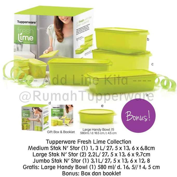 Unik Tupperware Fresh Lime Collection Freshlime Diskon