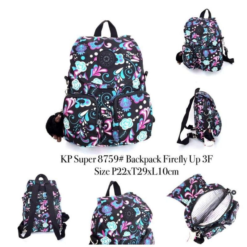 Tas ransel selempang wanita k1pling 8759 import polos dan motif cyutebags