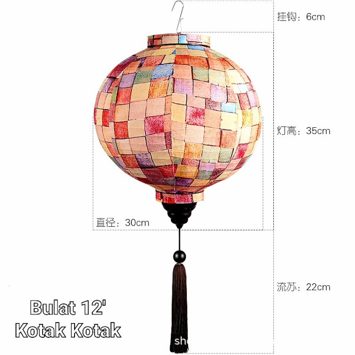 Lampion Motif Bunga Bulat Lampion Imlek Dekorasi Sincia Lampu Lampion