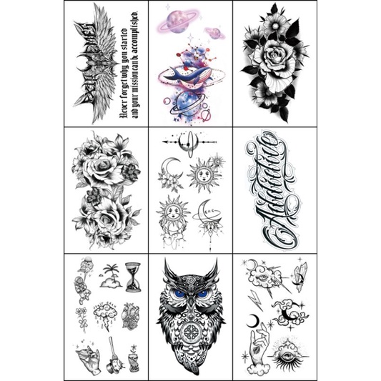 Tatto temporary Model tulisan owl lucu ukuran 10*6cm Model QQ