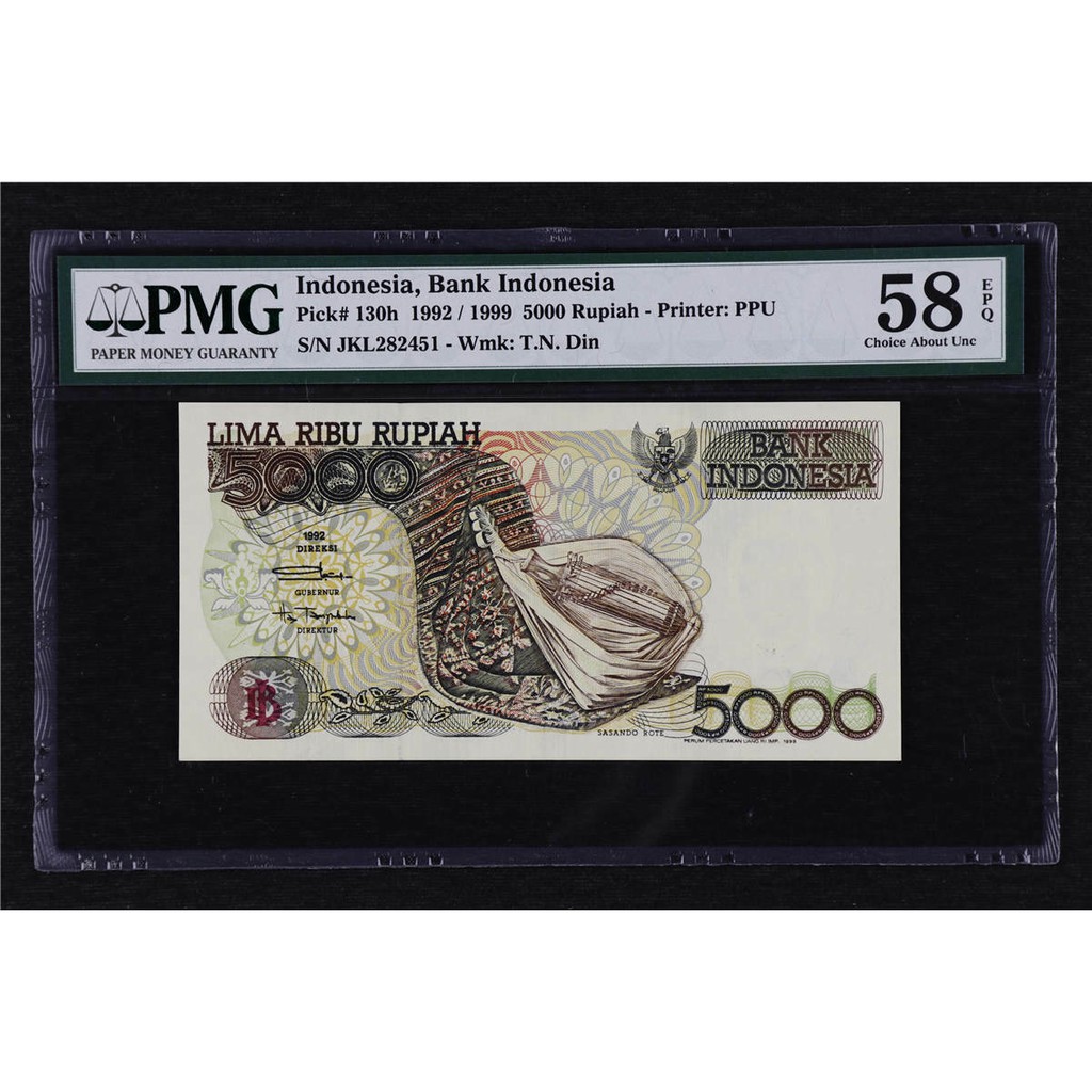 INDONESIA Rp 5000  PMG 58 SASANDO SN JKL282451 KOLEKSI UANG KUNO MAHAR