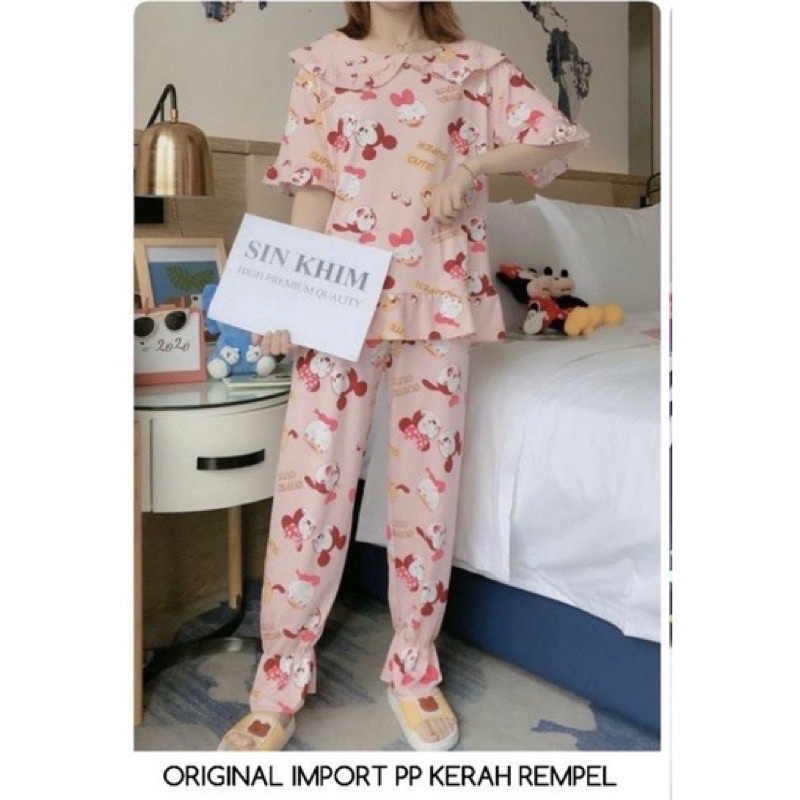 BEBIDOL REMAJA DEWASA PIYAMA IMPORT BAJU TIDUR POOH ELMO MICKEY TSUM HELLO KITTY CP KOREA LEISURE VOGUE-CP-Tsum