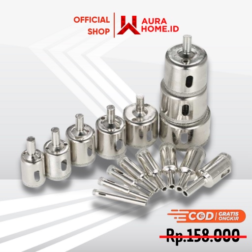 Mata Bor Diamond Coated Hole Drill Bit 6mm-50mm 16 PCS DK650 / Mata Bor Pembolong Pelubang Lubang Pe