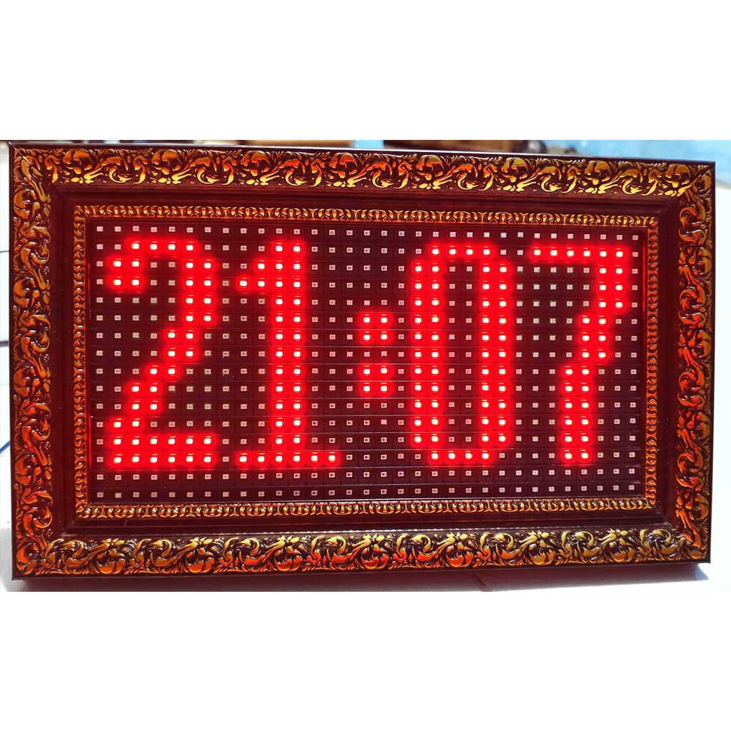 JAM DINDING DIGITAL LAYAR BESAR + RUNNING TEKS + HARI TANGGAL TAHUN