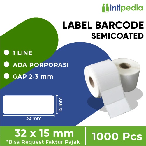 

LABEL BARCODE SEMICOATED 32 MM x 15 MM ISI 1000 PCS MURAH