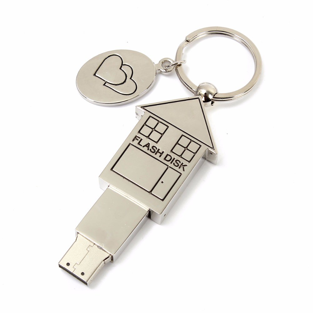 House Shape USB Flash Drive 8GB~1TB Metal Pen drive Waterproof U Disk Pendrive