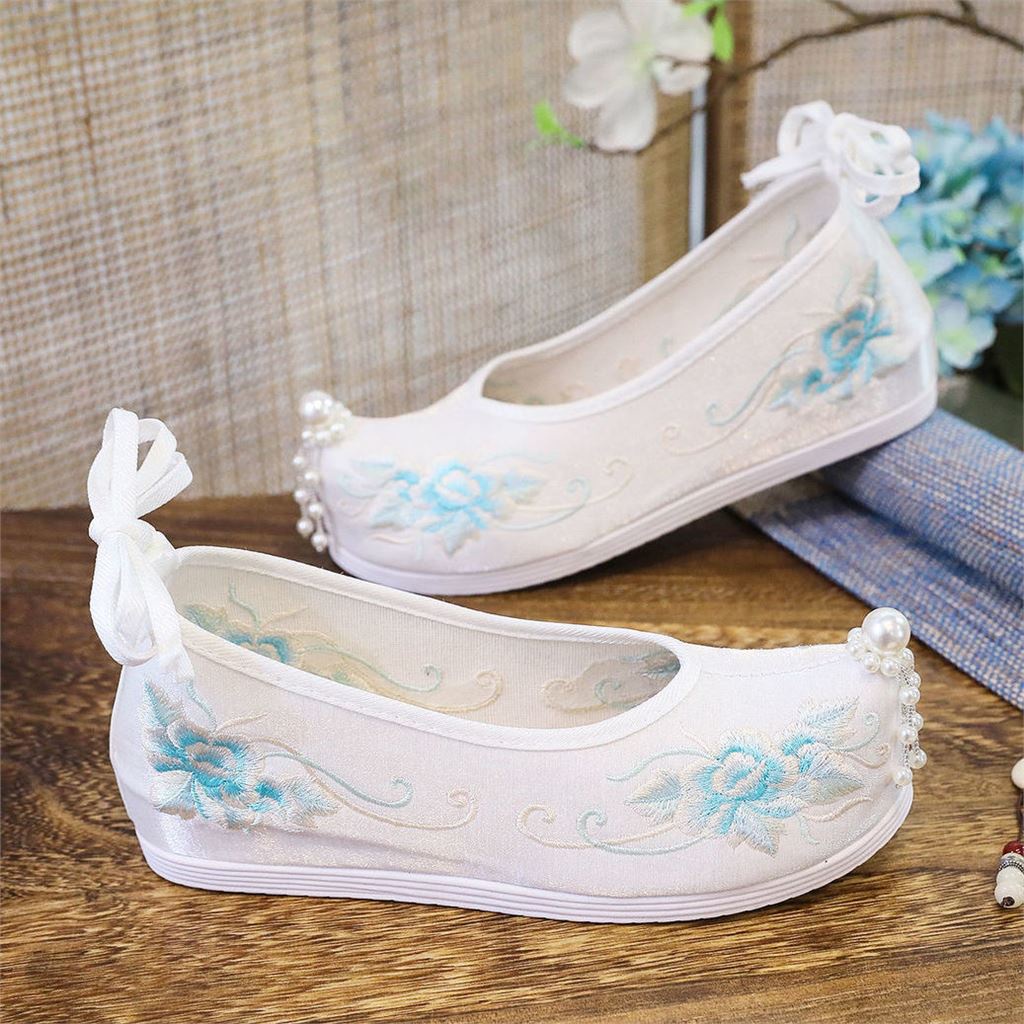 The Han-style clothing shoes original chuangming ancient style embroidered shoes Super fairy height