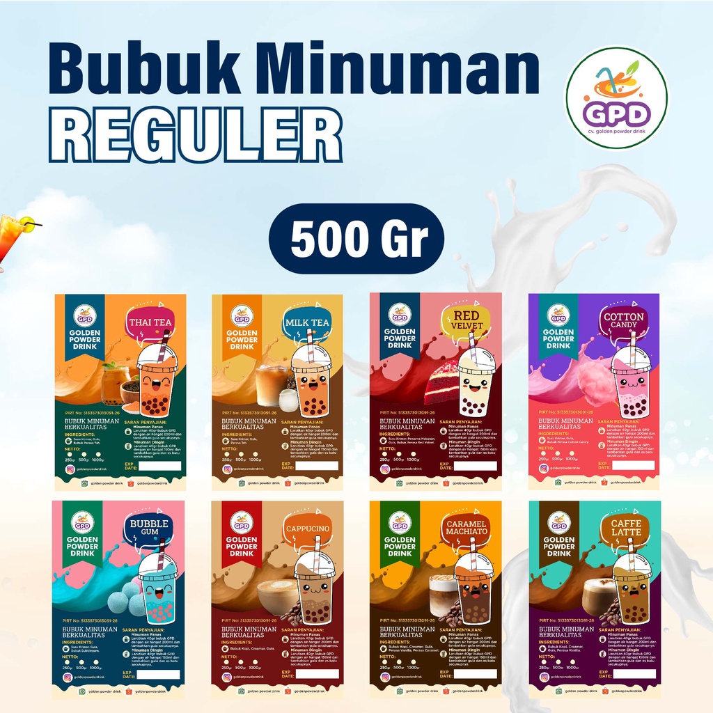 

Bubuk minuman Reguler - All Varian 500gr - Golden powder drink