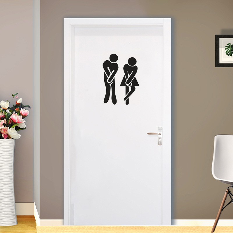 [Checkout Rp1000] RELIZA WALL STICKER TOILET GIRL AND BOY STIKER DINDING