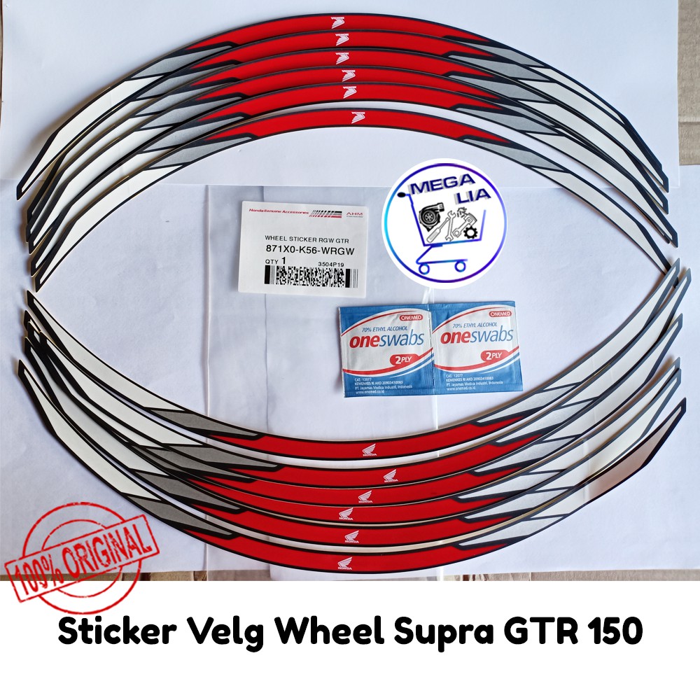 Sticker Stiker Velg Velk Wheel Supra GTR 150 100% ORI HONDA 871X0-K56-WRGW