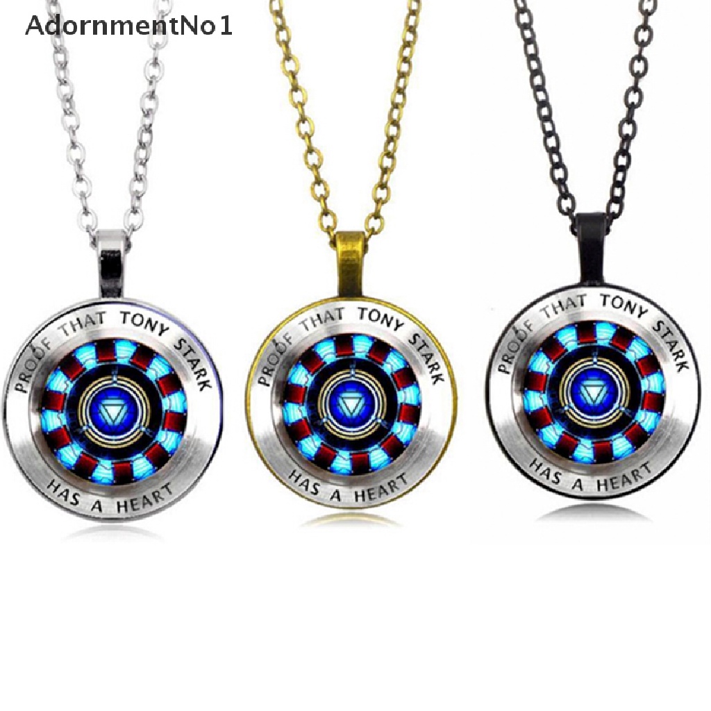 (AdornmentNo1) Kalung Rantai Dengan Liontin Hati Motif Avengers Iron Man Untuk Wanita