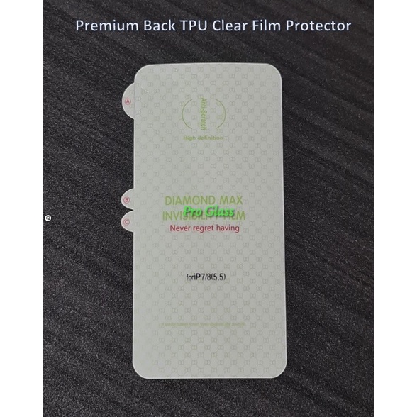 Iphone 7+ / 7 Plus / 8+ / 8 Plus BACK Cover CLEAR TPU Film Protector / Antigores