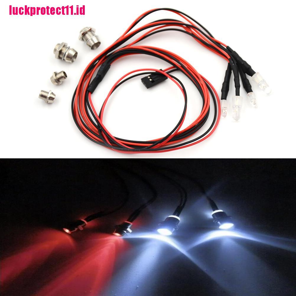 Lucktoy 4pcs Lampu Malam Led 5mm &amp; 3mm Untuk Mainan Rc Mobil Drift