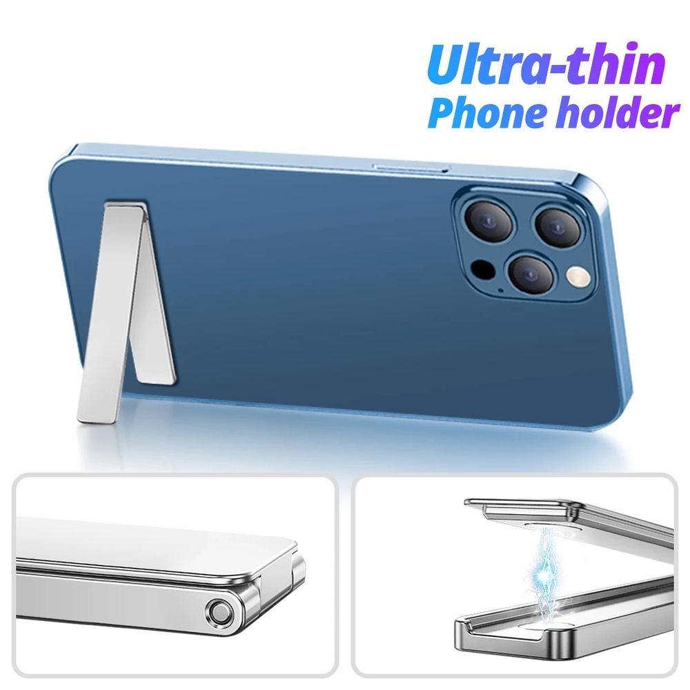 Stand Holder Handphone Magnetik Mini Bahan Metal Ringan Tahan Lama