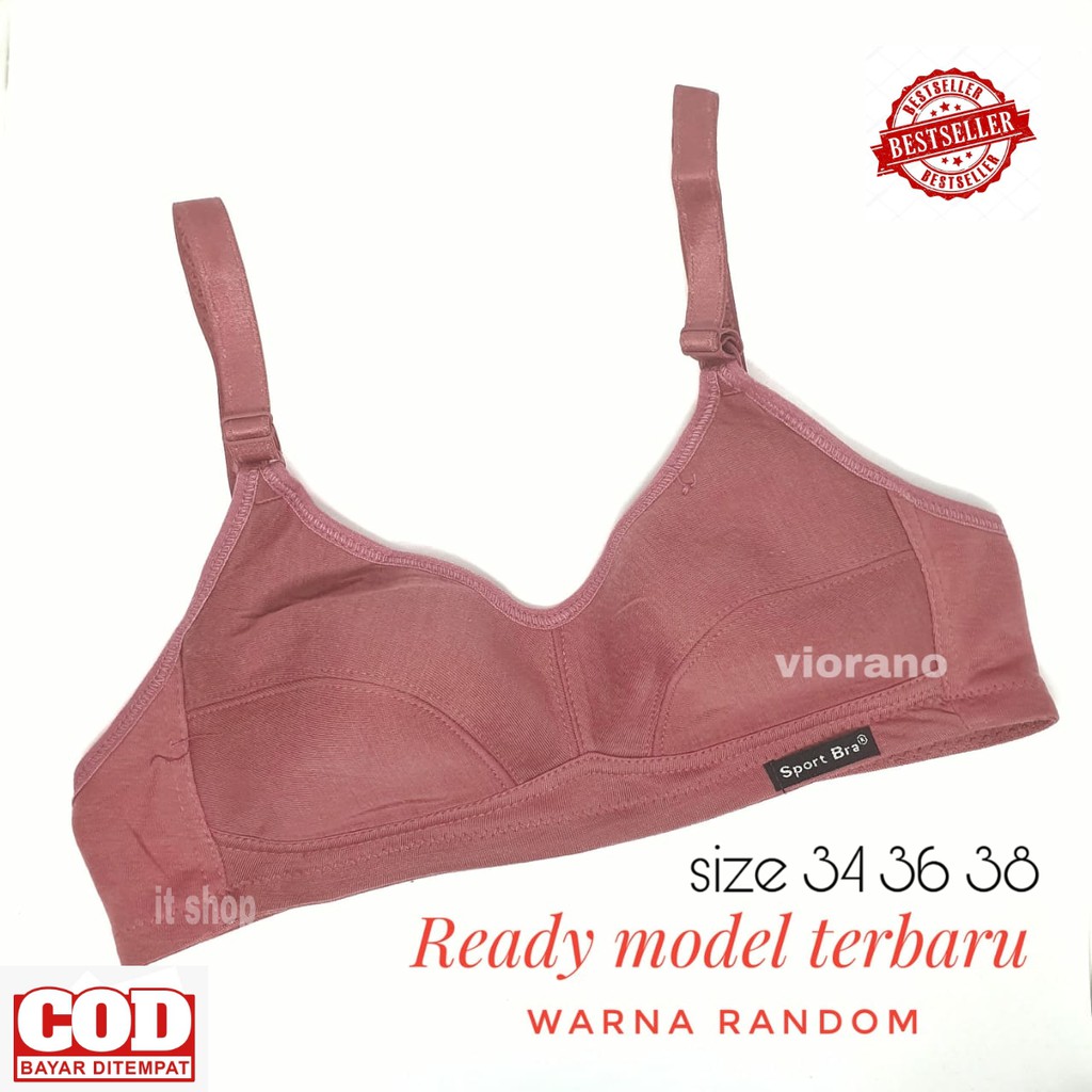 Promo Bh Sport Bra Wanita Hanna Polos Tanpa Busa Tanpa Kawat Kait 2 Pakaian Dalam Kutang Ibu Harian