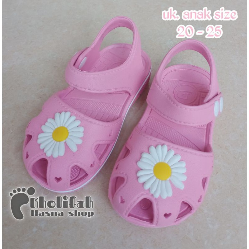 sandal anak 8bulan - 3tahun bahan karet anti licin bayi bunga matahari 20-25 cq 052e-1