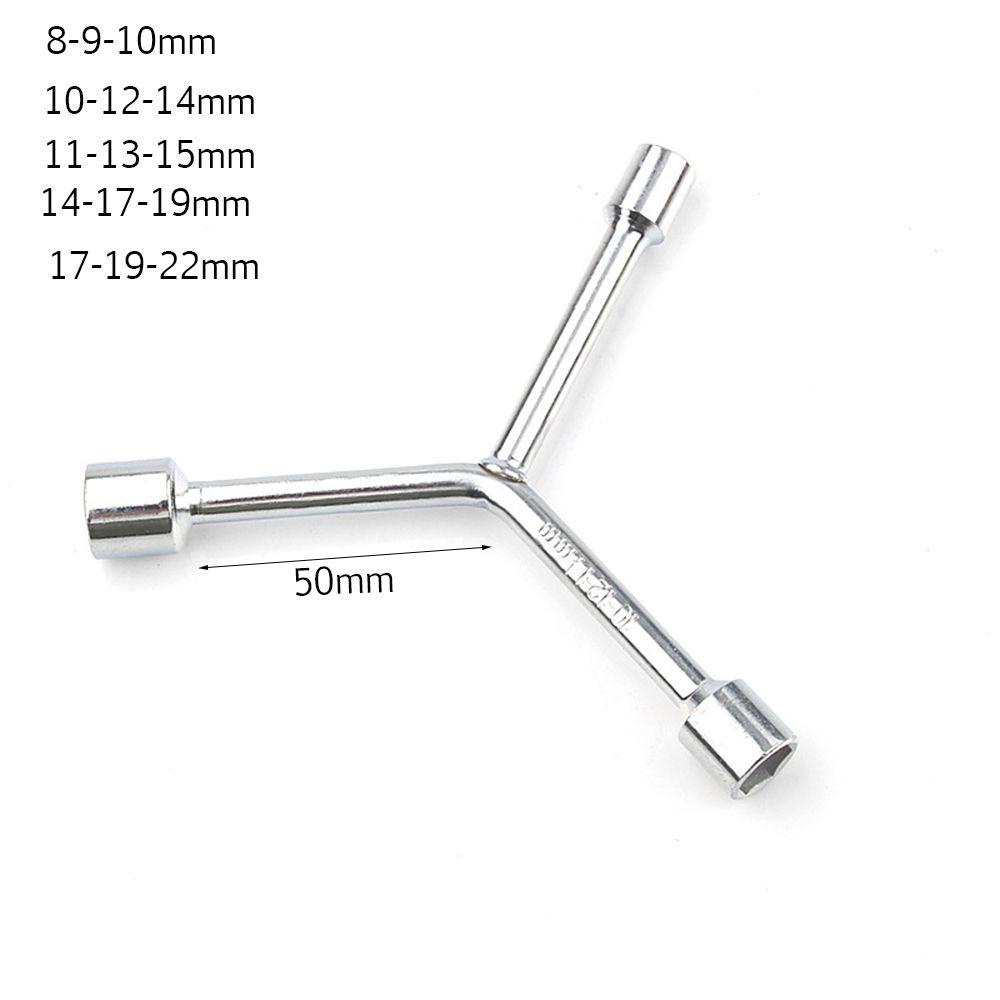 Solighter Cross Socket Wrench Alat Perbaikan Mobil Rumah Tangga Spanner Tiga Cabang Ratchet Wrenches