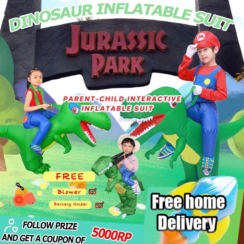 【Ready stock 】KOSTUM DINO  / Dinosaurus tiup/ kostum dinosaurus/ Dinosaurus/ pakaian anak-anak/ permainan kostum/ 2-7 tahun