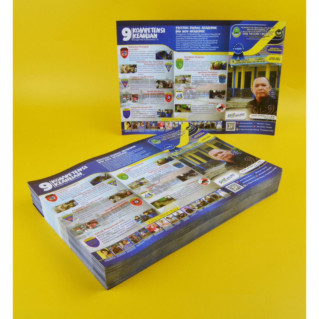 

Brosur A4 (21x29,7cm) 2 sisi Art Paper 120gsm 1000 Lembar Full Colour