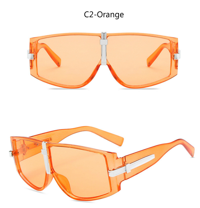 European and American large frame retro one-piece windproof fashion men's and women's sunglasses