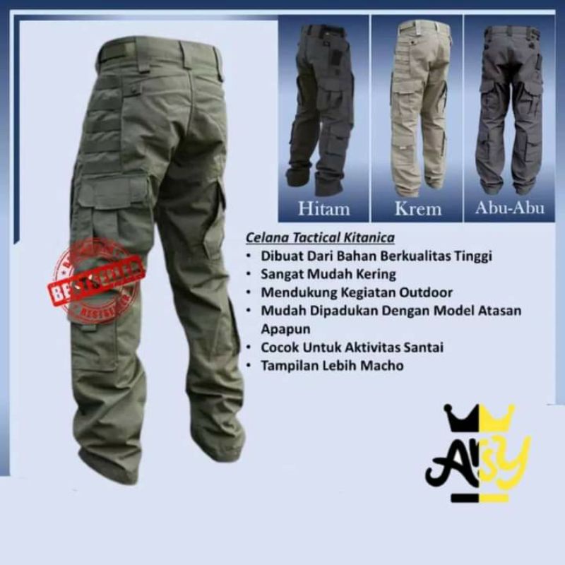 (COD)CELANA PANJANG TACTICAL KITANICA CARGO OUTDOR PREMIUM