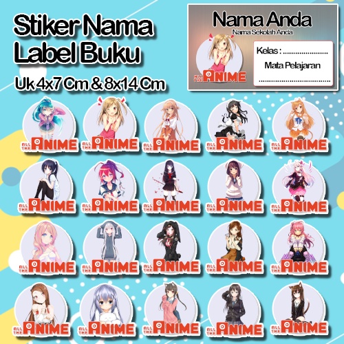 

Stiker wanita Anime gadis cute kartun lucu Karakter Lucu Custom Lebel Nama cromo murah 20 Varian berbeda Sticker Pelajaran Mapel buku anak sekolah No 9