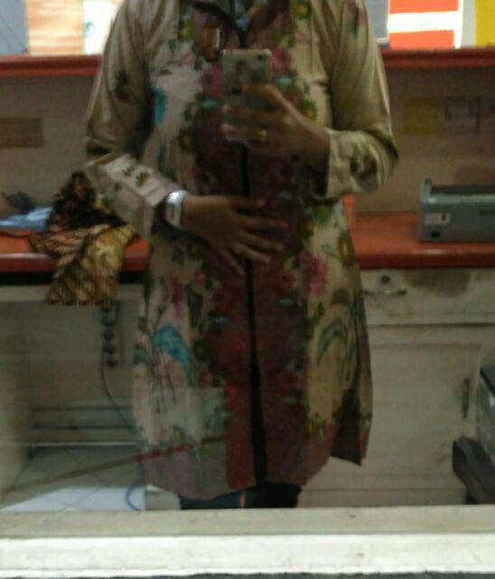 Tunic Zipper Kembang Sekuntum Tunik Batik Cantik Modern Tunic Batik Murmer Seragaman Kantor