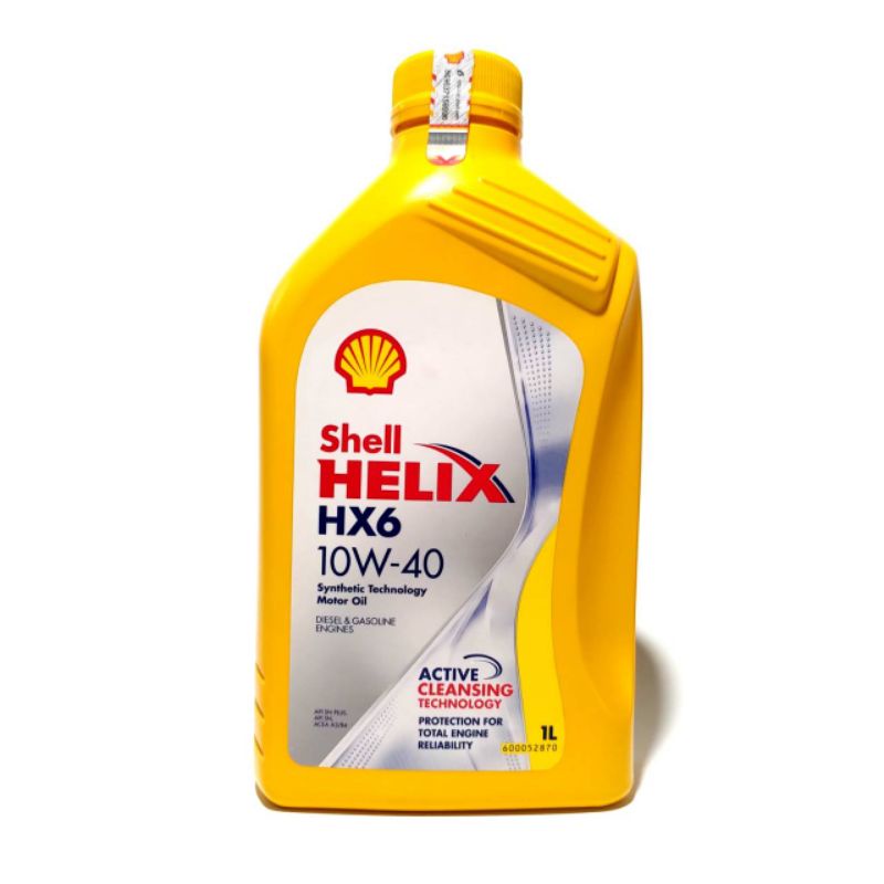 Oli Mobil Shell Helix HX6 SAE 10W-40 10W40 Botol 1 Liter 1L Bensin Tambahan 1 Liter HX 6