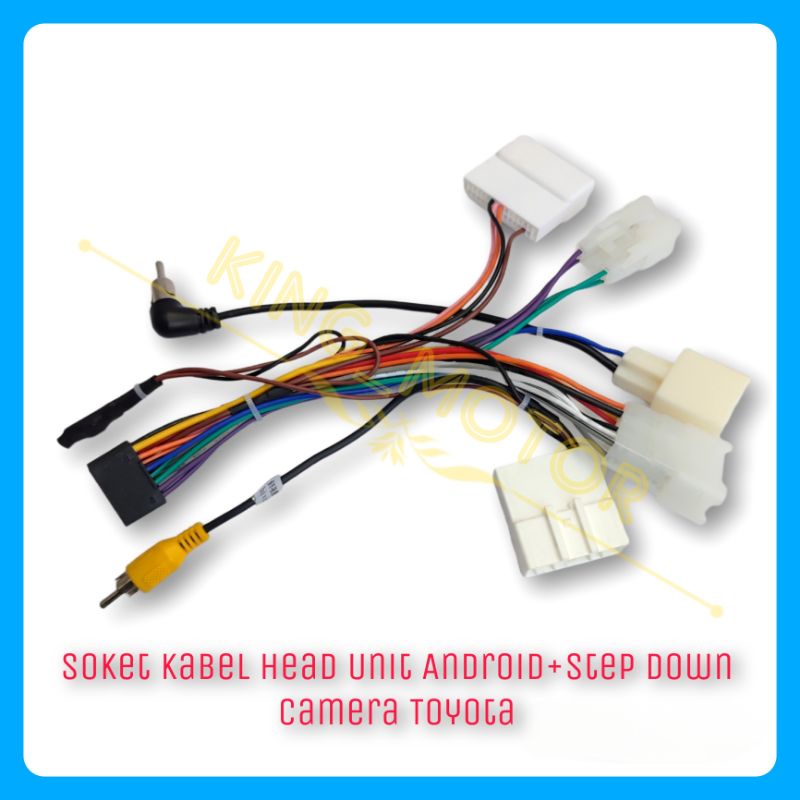 Soket Kabel HU Android + Step Down Kamera OEM PnP Reborn/VRZ/Raize/New Yaris/Rush