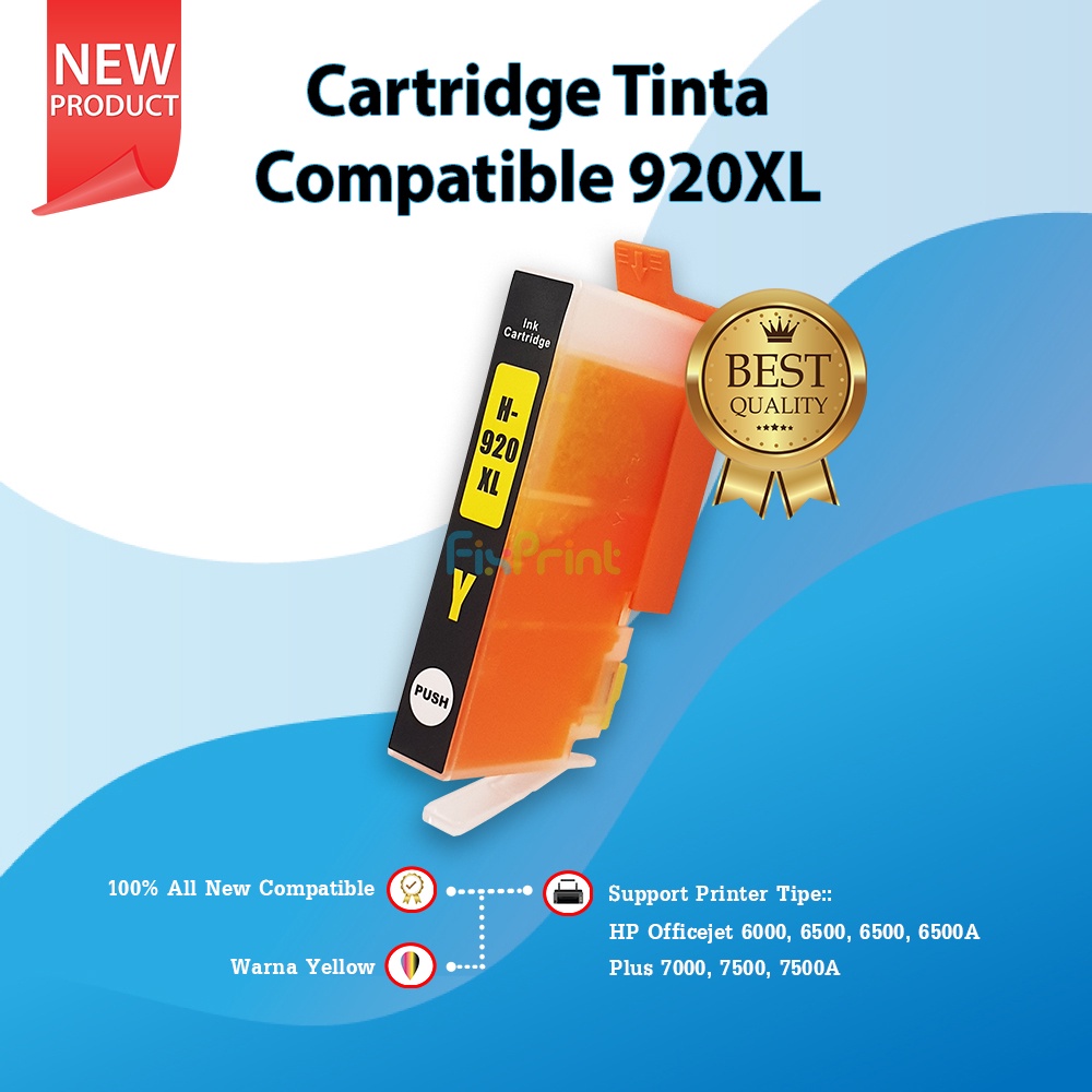 Cartridge Tinta Compatible 920XL 920 Black Cyan Magenta Yellow Refill Ink H-920XLC 920 Printer XP Officejet 6000 6500 6500A 7000 7500 7500A With Chip