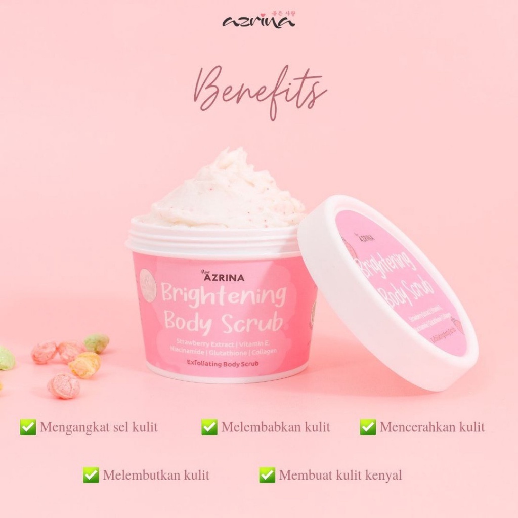 [ FREE GIFT ] Azrina Clay Mask, Charcoal Mud Mask, Glow Serum, Lip Serum, Body Serum, Collagen, Body Scrub 100g