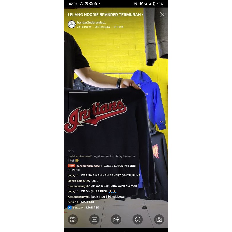 HOODIE MLB INDIANS