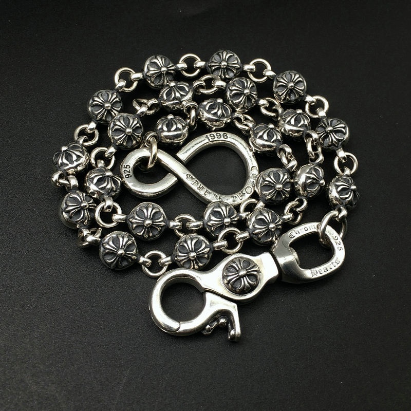 Chrome Hearts 925 Sterling Silver Crocheted Ch Cross Floral Ball Buckle Waist Phants Zipper Bag Chai