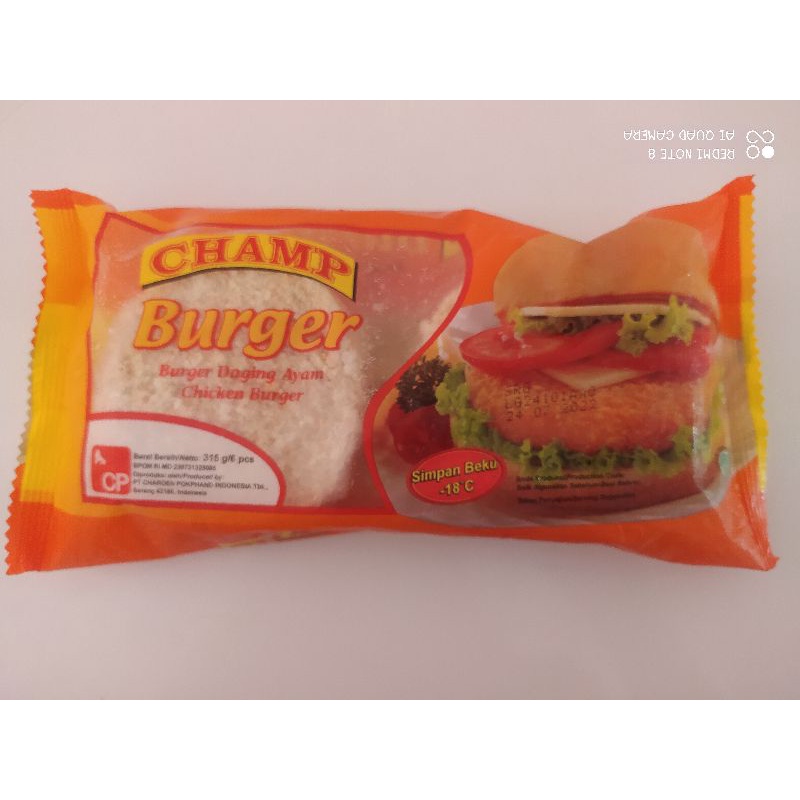 

champ Burger Daging Ayam isi 6 pcs 315gr