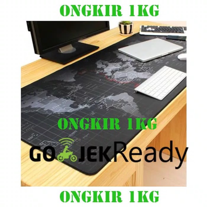 Mouse Pad Mousepad Gaming Motif Peta Dunia Jumbo Besar 40x80 CM