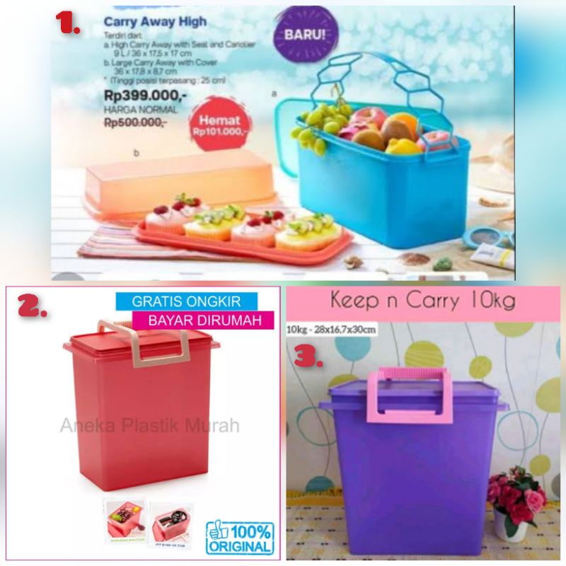 AT! 2kg aja! KEEP N CARRY 10L/ CARRY AWAY HIGH/ Carry Away High HK 500k / Jumbo Keep n Carry 10kg/ T