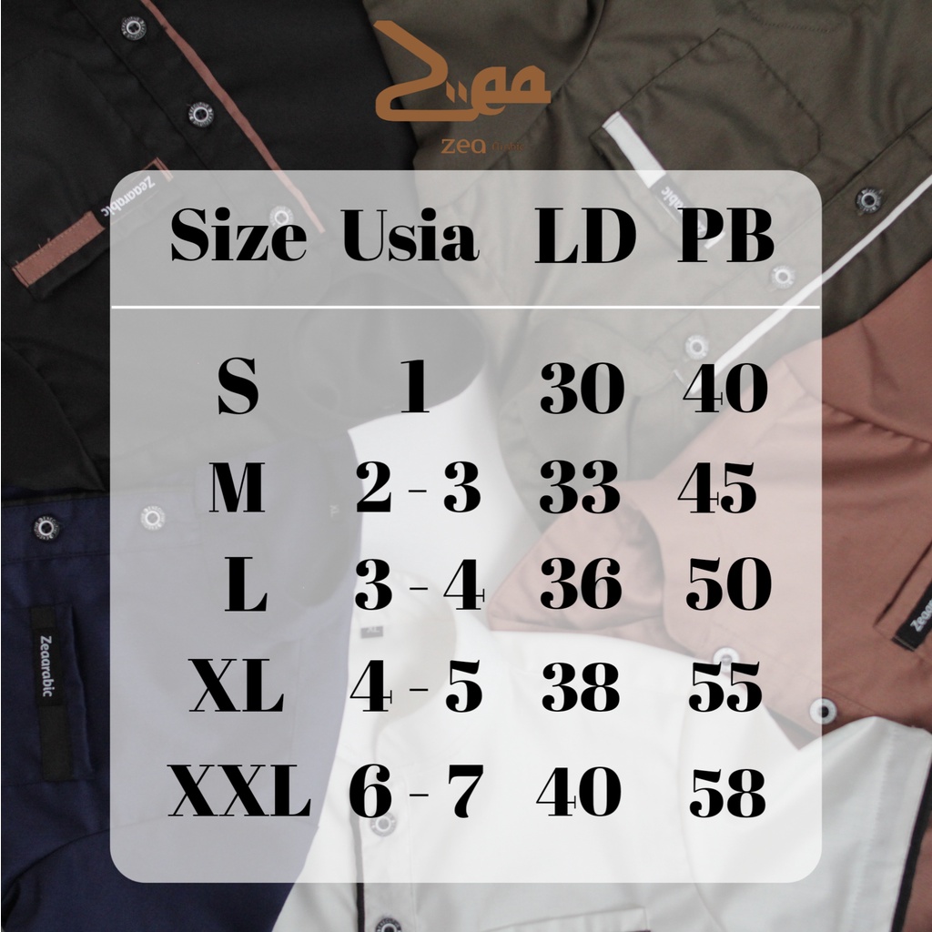 Setelan Set Koko Kurta Anak 1 s/d 7 tahun Original Zeaarabic