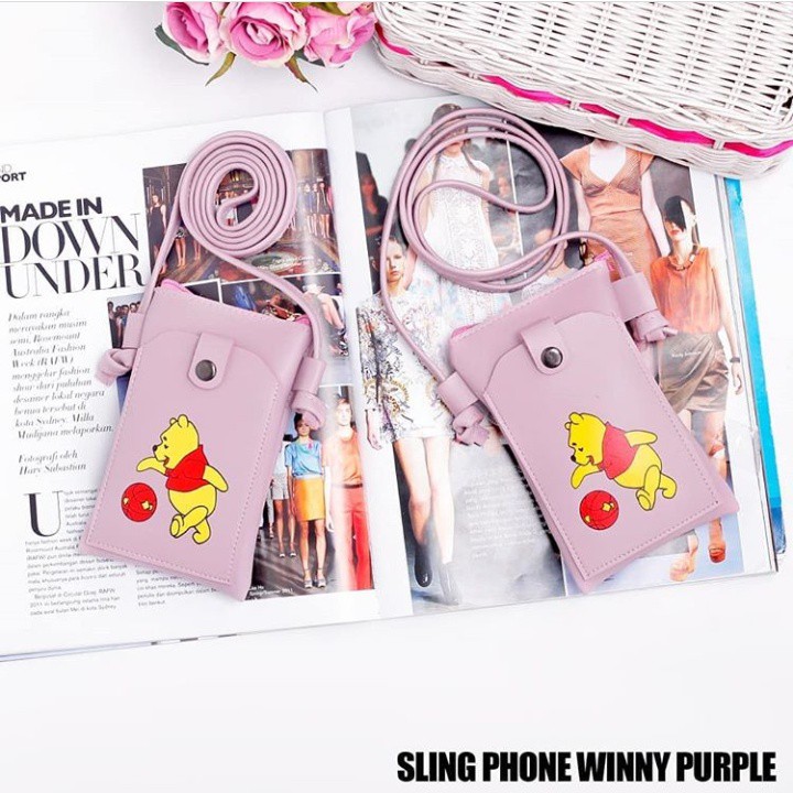 MJS 409 - SLING BAG PHONE  POOH IMOET