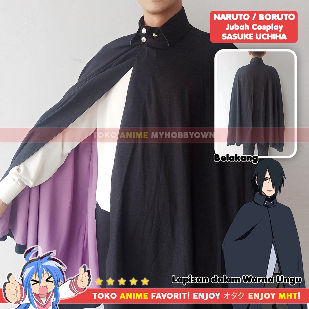 Jubah Uchiha Sasuke Kostum Cosplay Anime Boruto Naruto Next Generation