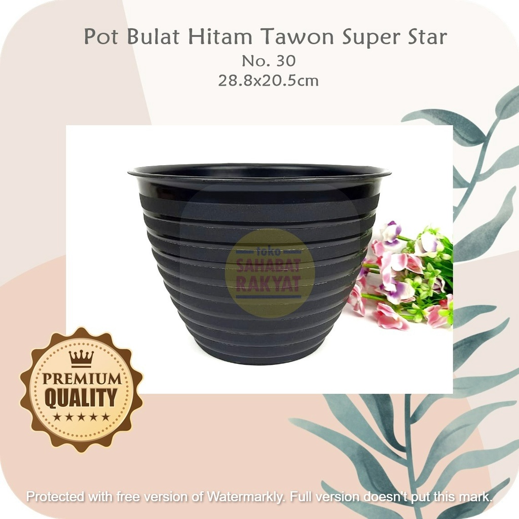 RML764Y6 - Pot Bunga Hitam Tawon Super Star