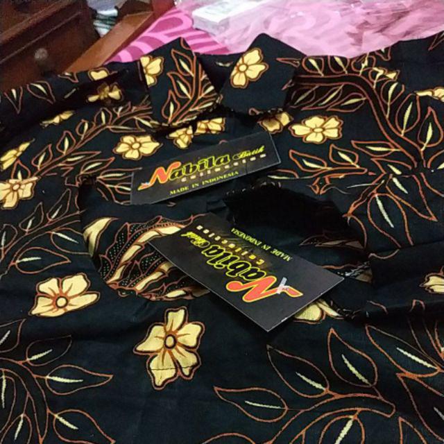 Nabila Batik Jumbo M / 10xl Kemeja Lengan Pendek Motif Ulir Murah Batik Jumbo