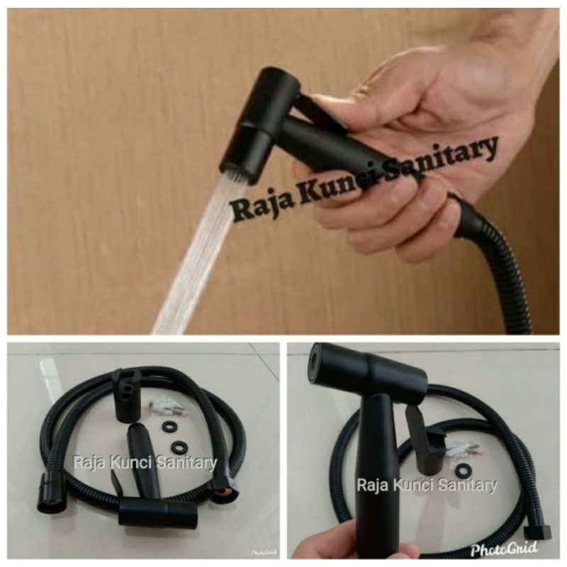 Jet Shower Hitam Toilet/Jet Shower Kloset Kamar Mandi Stainless SUS 304 Black