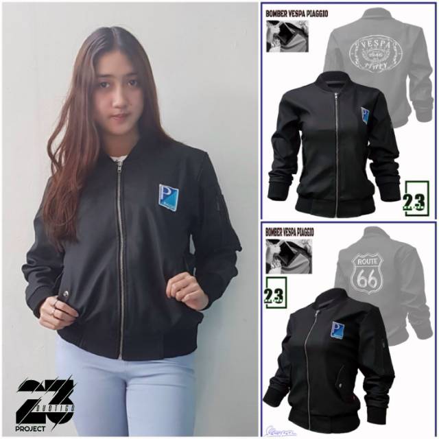 JAKET BOMBER VESPA PIAGGIO KULIT SINTETIS