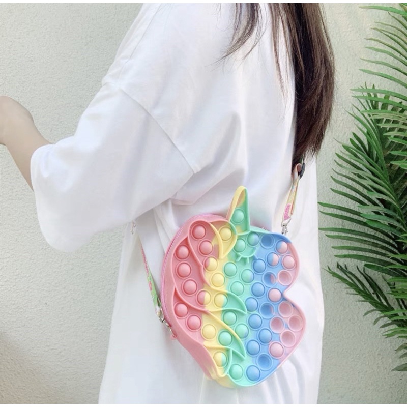 PREMIUM IMPORT Tas Unicorn Anak Anak Pop it Sling Bag  [INCLUDE TALI SLING] [BIG UNICORN SERIES]