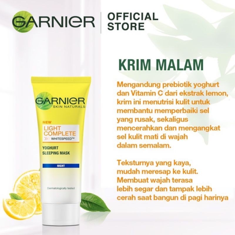 garnier light cemplete yogurt sleeping mask 20ml