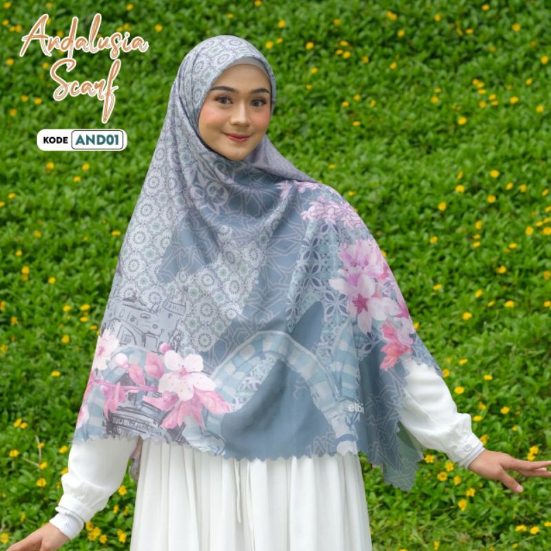 Andalusia Scarf by Elbina Hijab/Hijab Motif Segi Empat