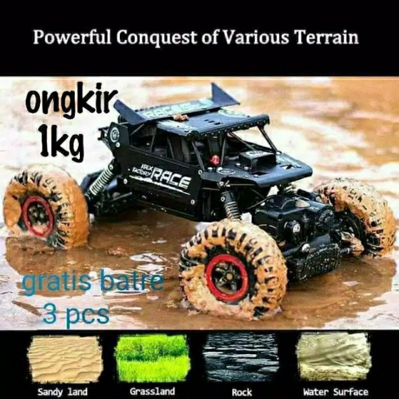 Mobil Remot RC 4WD Metal Alloy OFFROAD Paket Mainan Remote Control